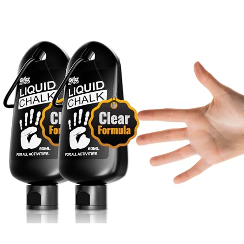 2 Pack Clear Liquid Chalk 60ml Low-Residue Grip for Gym & Climbing