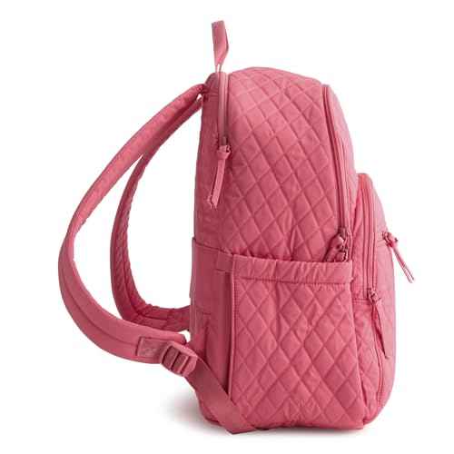 Vera Bradley Women's Premium Cotton Bancroft Backpack Bookbag, Rapture Rose, One Size