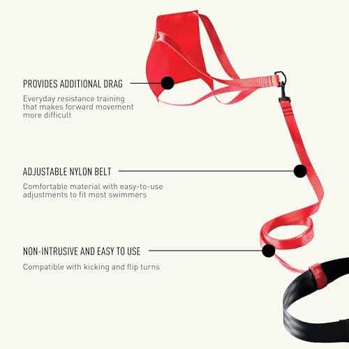 FINIS Swim Parachute for Resistance Training - Builds Strength & Endurance - Adjustable Belt