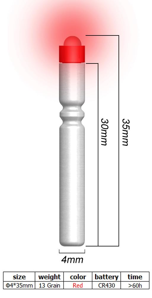 CosiComu Fishing Bobber Lights,Night Fishing Float Lights,Fishing Glow Sticks,Lighted Nocks for Arrows 6-Pack