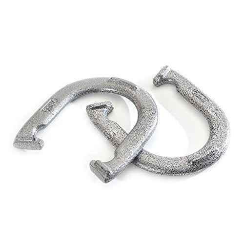 Franklin Sports Horseshoe Set - Cast iron Horseshoes and Steel Stakes - Official Size and Weight - Perfect for Yard and Beach - Recreational
