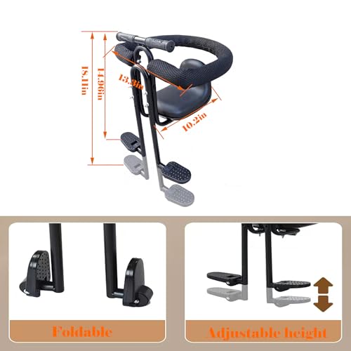 Child Bike Seat Front Carrier for Kids Ages 2-4, Weight 55 lbs, Fully Enclosed Safety Rail