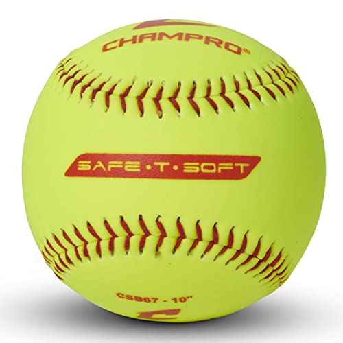 Champro Safe-T-Soft 10" Softballs with Durahide Cover, RIF 1, 12 Pack