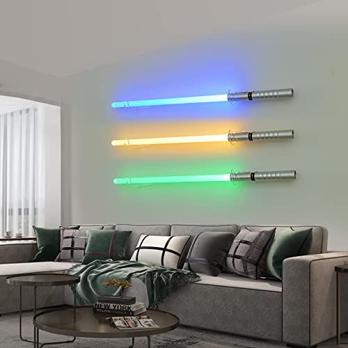 Lightsaber Wall Mount Stand - Transparent Acrylic Display Bracket for Swords (2 Sets)