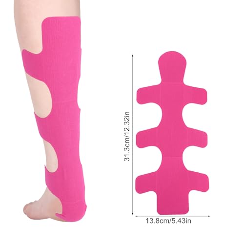 Pink Precut Kinesiology Tape for Achilles Tendon Support - 12 Pack