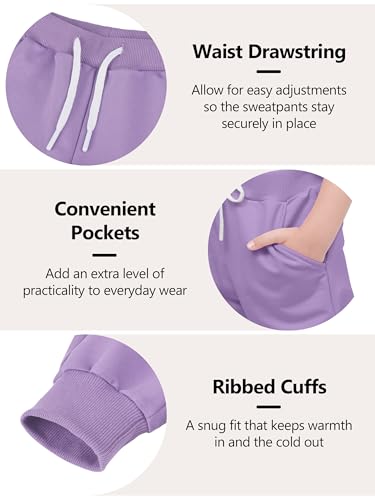 Resinta 4-Pack Toddler Girls' Active Jogger Pants - Navy, Purple, Lake Blue, Hot Pink