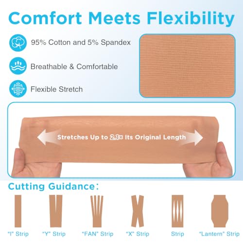 Extra Wide Kinesiology Tape Roll 4 in x 65.6 ft Beige Bulk Uncut Sport Tape