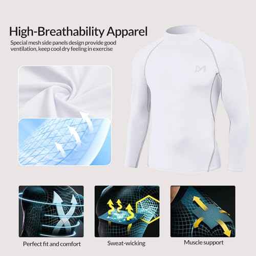 Mens Men's Compression Shirt Long Sleeve Athletic Workout Shirt