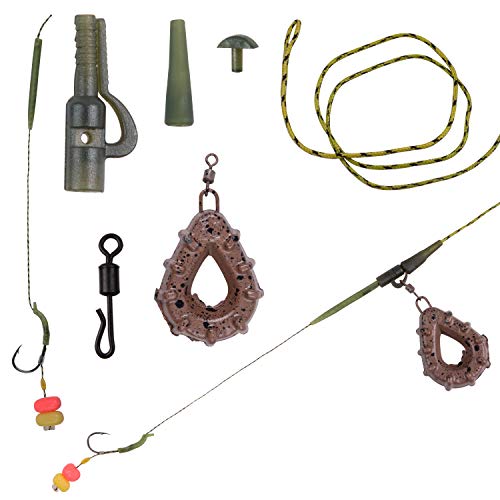 Carp Fishing Rig Kit Hair with Flat Pear Sinkers & Swivels - Variation A