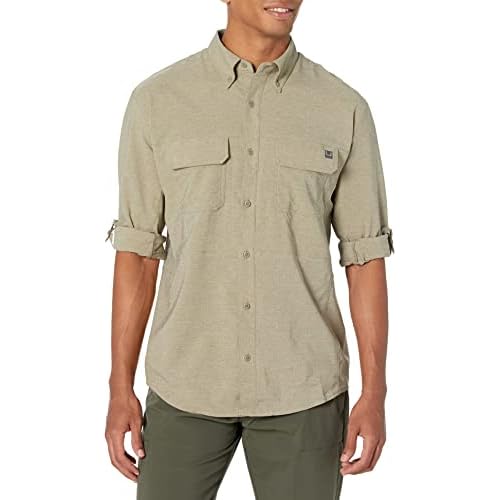 HUK Men's A1a Long Sleeve Fishing Button Down Shirt +30 UPF