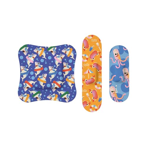 Waterproof Adhesive Bandages Pack for Minor Cuts - Assorted Sizes & Patterns