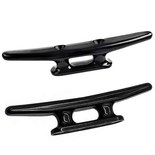 Nylon Boat Cleats Black, 4"/5"/6"/8", Marine Grade Dock Cleats for Rope, Kayak, Mooring, Canoe, Maritime Decor, Tie Down
