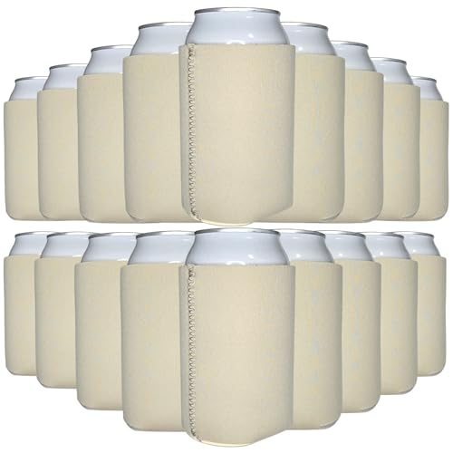 Neoprene Can Cooler Sleeves Bulk 12oz Set - Sandstone
