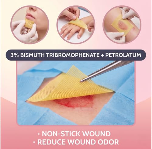 Xeroform Petrolatum Dressing 4x4 Inches - Pack of 7, Non-Stick Gauze Pads for Wound Care