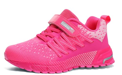 Kids Lightweight Sneakers - Pink Big Kid Boys Girls Tennis Shoes - Variation B