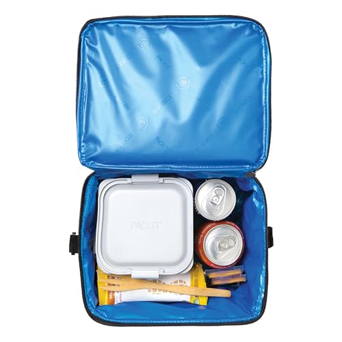 PackIt Freezable Essential Lunch Cooler Bag Black Medium - Reusable Insulated Bento Box