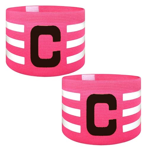Pink Soccer Captain Armband Set - 2 Unisex Sports Badge & Arm Bands