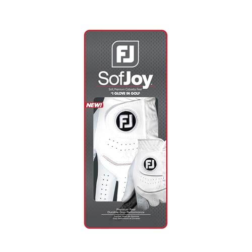Women's Golf Glove SofJoy White Medium Left Hand Premium Soft Fit