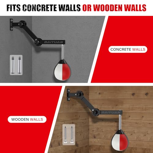 Wall Mount Speed Bag with Height Adjustable Bracket for Boxing Training