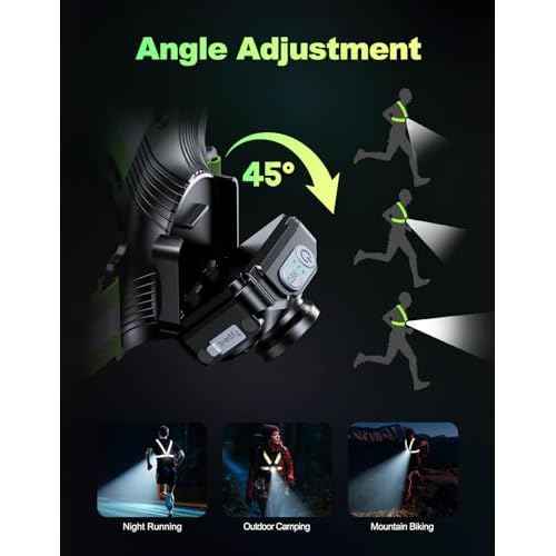 Running Lights for Runners, 500 Lumens Running Light with 45¡Æ Adjustable Tilt, 360¡Æ Reflective Vest & IPX4 Waterproof Rechargeable Light Up Gear for Night Walking/Cycling/Jogging/Hiking