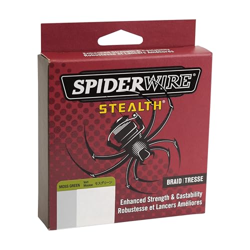 SpiderWire Stealth® Superline, Moss Green, 20lb | 9kg, 125yd | 114m Braided Fishing Line, Suitable for Freshwater and Saltwater Environments
