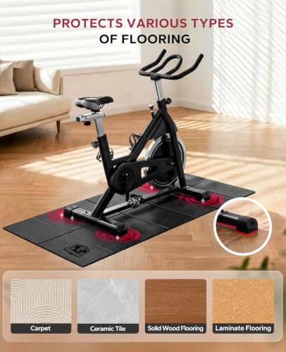 HAPBEAR Foldable Treadmill Mat 79 x 35.5 Inches Black - Non-Slip Floor Protector for Home Gym
