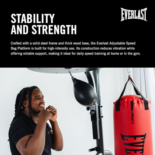 Everlast Adjustable Speed Bag Platform ? Heavy-Duty Speed Bag Mount for Boxing, Training & Cardio ? Bag Not Included