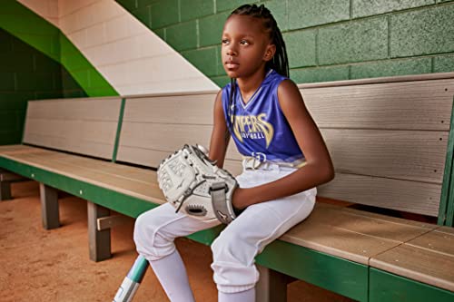 Girls' Belted Softball Pants - Large Grey Mizuno Performance Fit