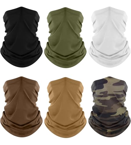 Neck Gaiter 6 Pack Cooling UV Protection Bandana Face Mask Multifunctional
