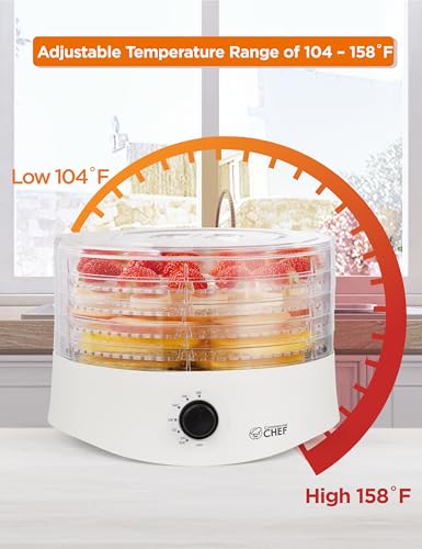 Food Dehydrator with 5 BPA-Free 9.25” Trays - White, CCD100W6