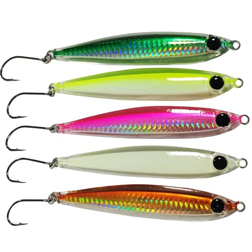 Mixed Color Epoxy Resin Fishing Jig Lure 0.7 OZ 2.6 Inch - Great for Inshore and Offshore Game Fish