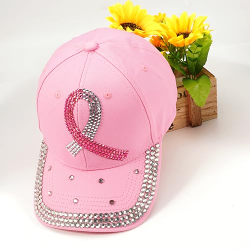 American Flag Hats Love Breast Cancer Adjustable Rhinestone Baseball Cap USA Patriotic Embroidered Baseball Trucker Hat C-33