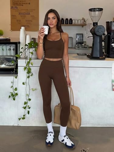 Matching Workout Sets for Women 2 Pieces - Bra Tank & Leggings, Medium - INNO MINT