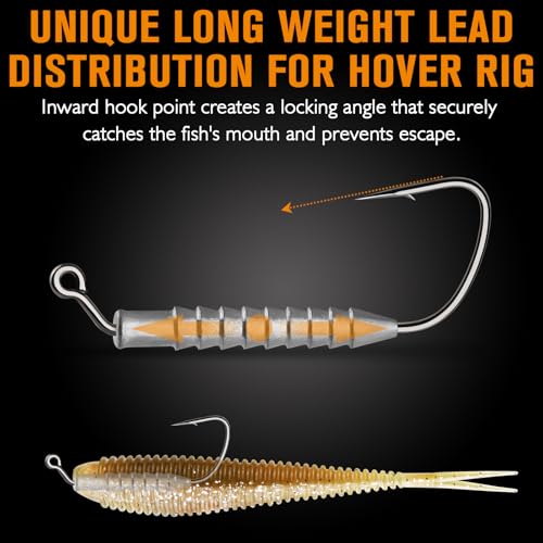 Hover Rig Swimbait Jig Heads 15pcs Set - 1/4oz, Size 5/0, Version2