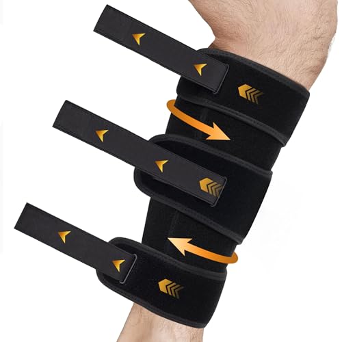 Hiball Adjustable Calf Brace Support for Men Women - Black, XX-Large