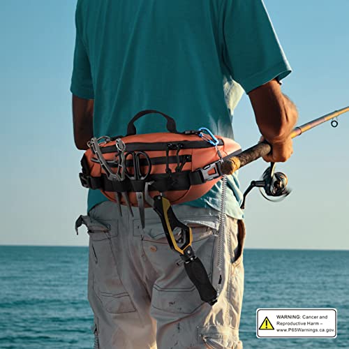 Waterproof Fishing Waist Pack - Orange Regular Tackle Bag for Women & Men