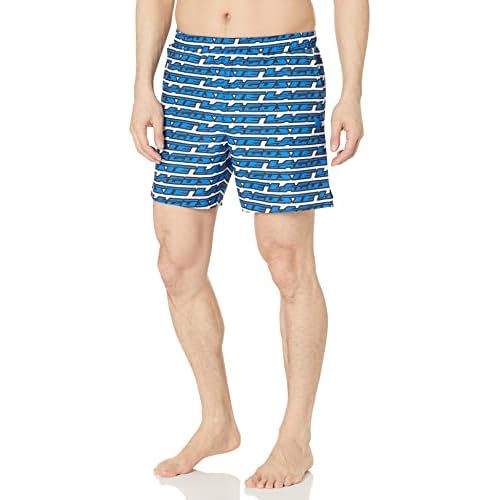Lacoste Mens Active All Over Print Mid-Thigh Swim Shorts