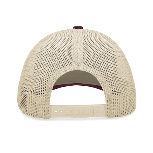 Unisex Low-Profile Trucker Cap - Maroon Beige Maroon Variation