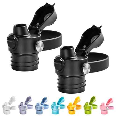XACIOA Flip Lid for Hydroflask Standard Mouth, Replacement for Hydro Flask Lid, Spout Cap for Narrow Mouth Water Bottle for Simple Modern Iron Flask Accessories, BPA Free, Black - Black