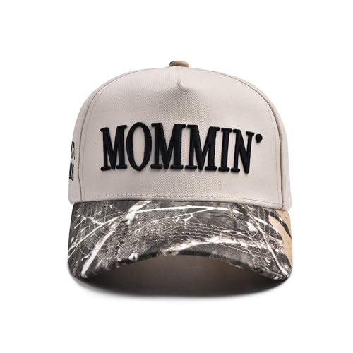 Mommin Trucker Hat for Women Camo Embroidered Baseball Cap Adjustable Vintage
