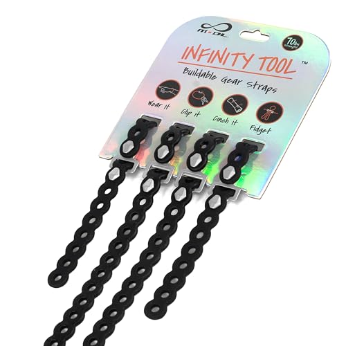 Black Modular Gear Straps for Camping & Travel - 4 Pack