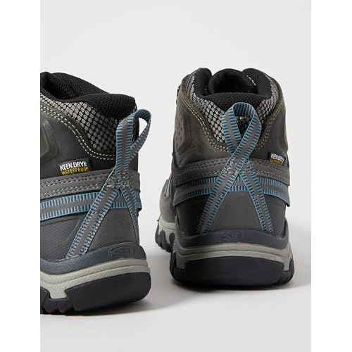 KEEN Women's Targhee 3 Mid Height Waterproof Hiking Boots, Magnet/Atlantic Blue, 5 Wide