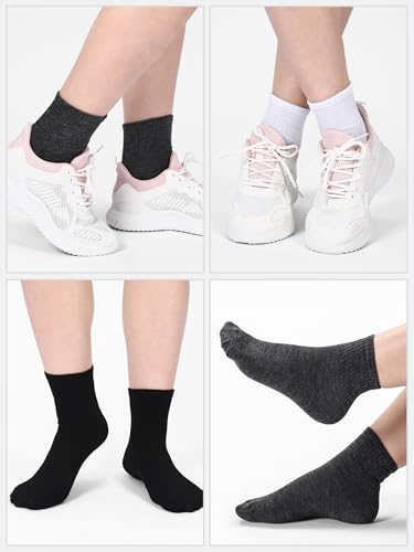 Men's Moisture-Wicking Ankle Socks Bulk Pack - Black, White & Gray, Size 9-12