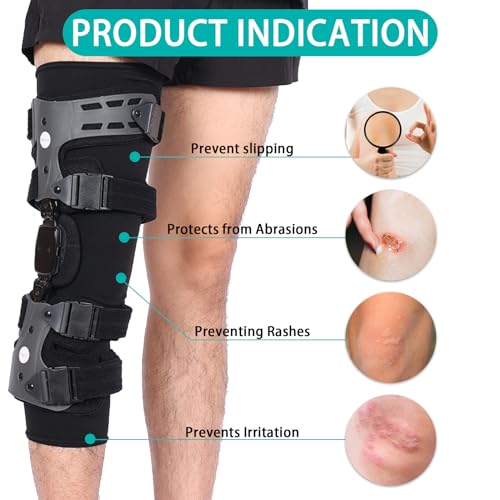 Medium Knee Brace Undersleeve for Sensitive Skin - Black, Compression Sleeve for Post-Surgery