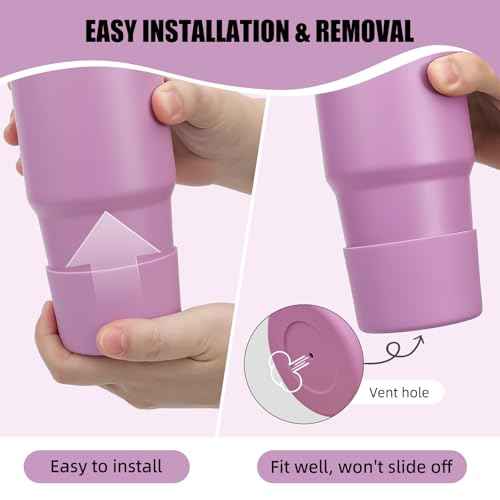 Boot for 14 oz Stanley Cups, Silicone Boot for Stanley Quencher 14 Ounces, Bottom Protector Accessory for 14oz Stanley's Tumbler (Rose Quartz, 14 Ounces)