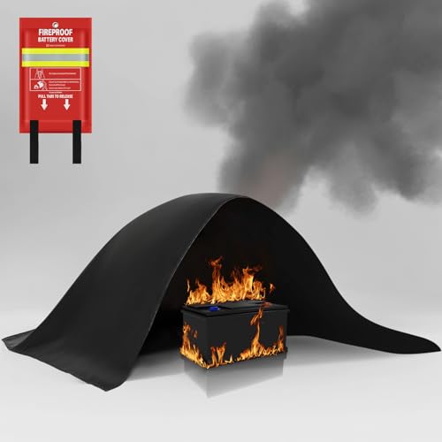 Fireproof Battery Blanket for Lithium Batteries 59x79 Inch Safety Cover for E-bike & Scooter