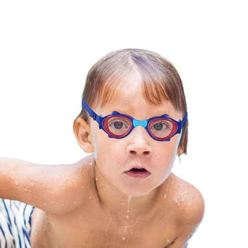 Kids Swim Goggles No Hair Pull£¬Kids Goggles Fabric Strap, Swimming Goggles with Case for Children Boys Girls