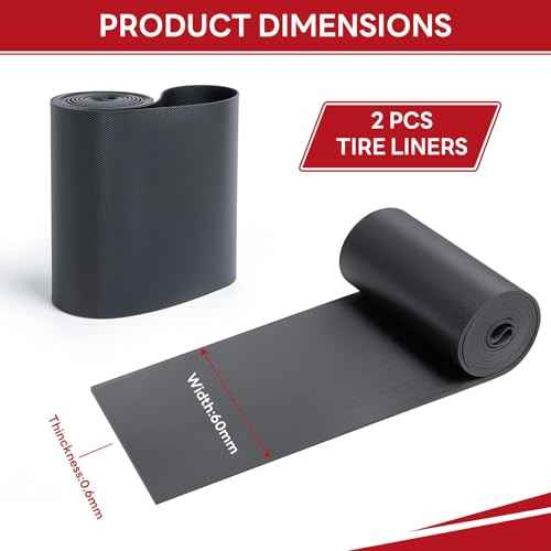 YunSCM 26x4.0 Inch Rim Strip Rim Tape Fat Tire Liner PVC Inner Tube Cushion Protector Anti Puncture for Bikes (Black) 2-PCS