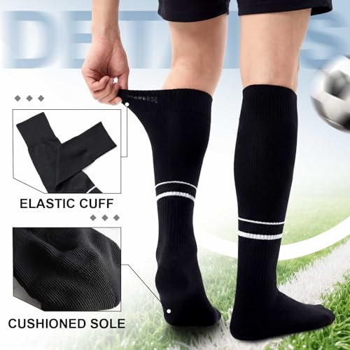 Large Soccer Referee Socks Set of 3 High Tube Foldable Cuff Sports Officiating Socks