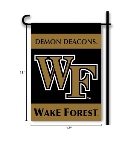 NCAA Wake Forest Demon Deacons 2-Sided Garden Flag - 13x18 Inch, Durable Polyester, Official Team Graphics with Pole Sleeve